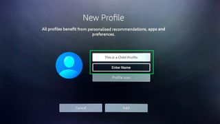 How to add Fire TV profiles - child or not, plus name