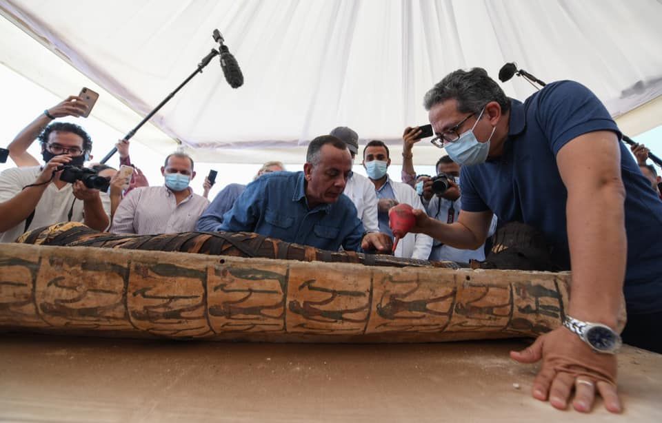 Archaeologists opened this coffin revealing a mummy that has not seen the light of day in more than 2,500 years.