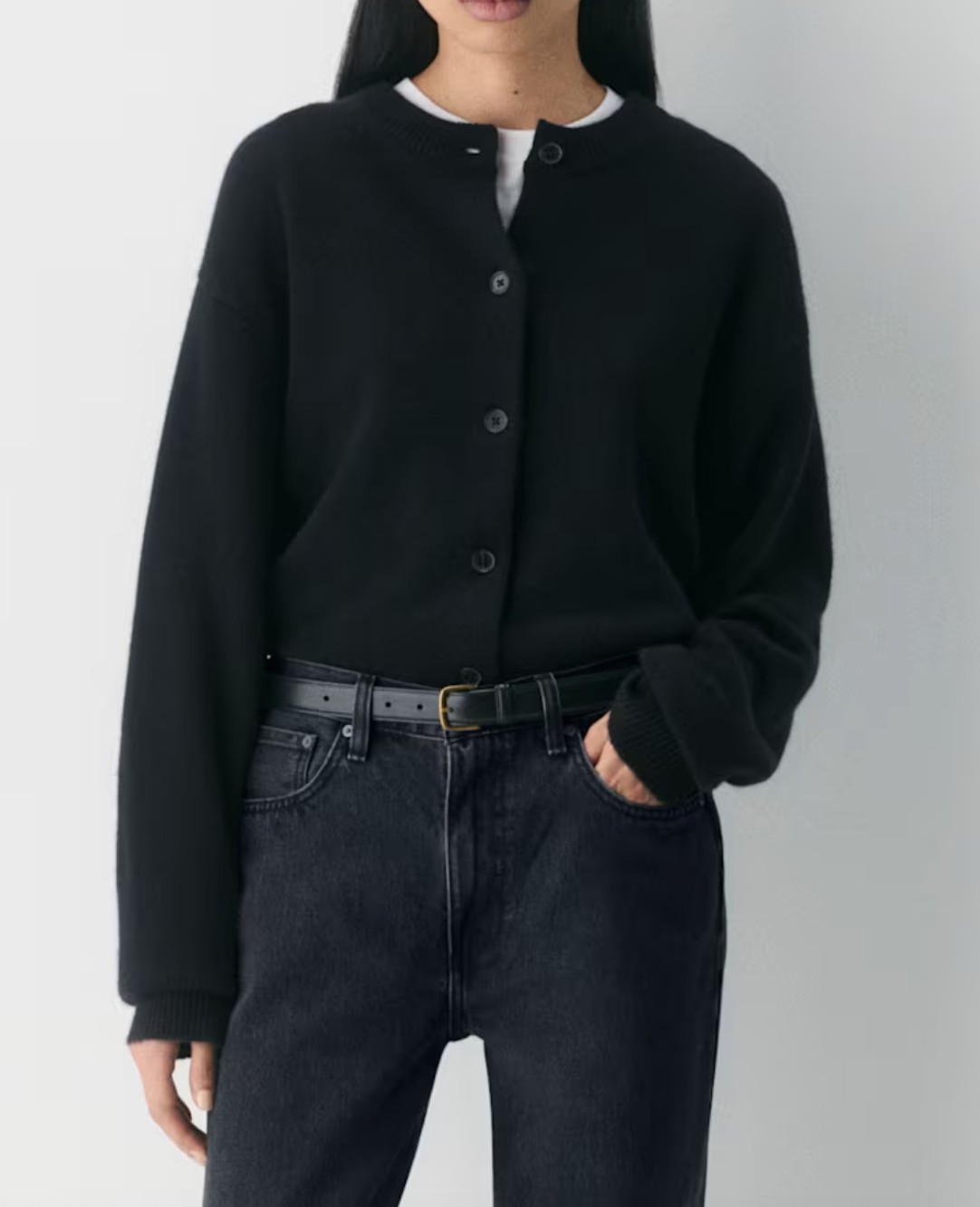black cardigan