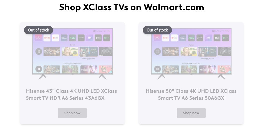 Comcast's XClass TVBranded Smart TVs AWOL at Walmart on Black Friday