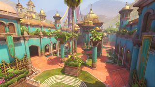 A sunny bazar map in Overwatch 2