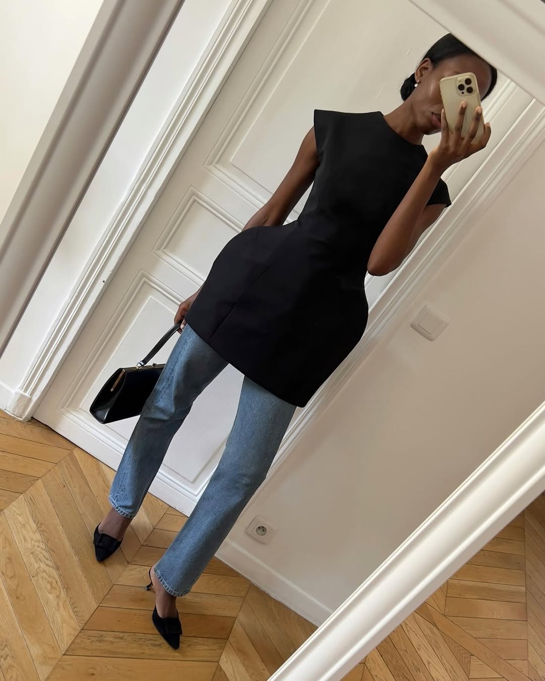 Sylvie wearing mules