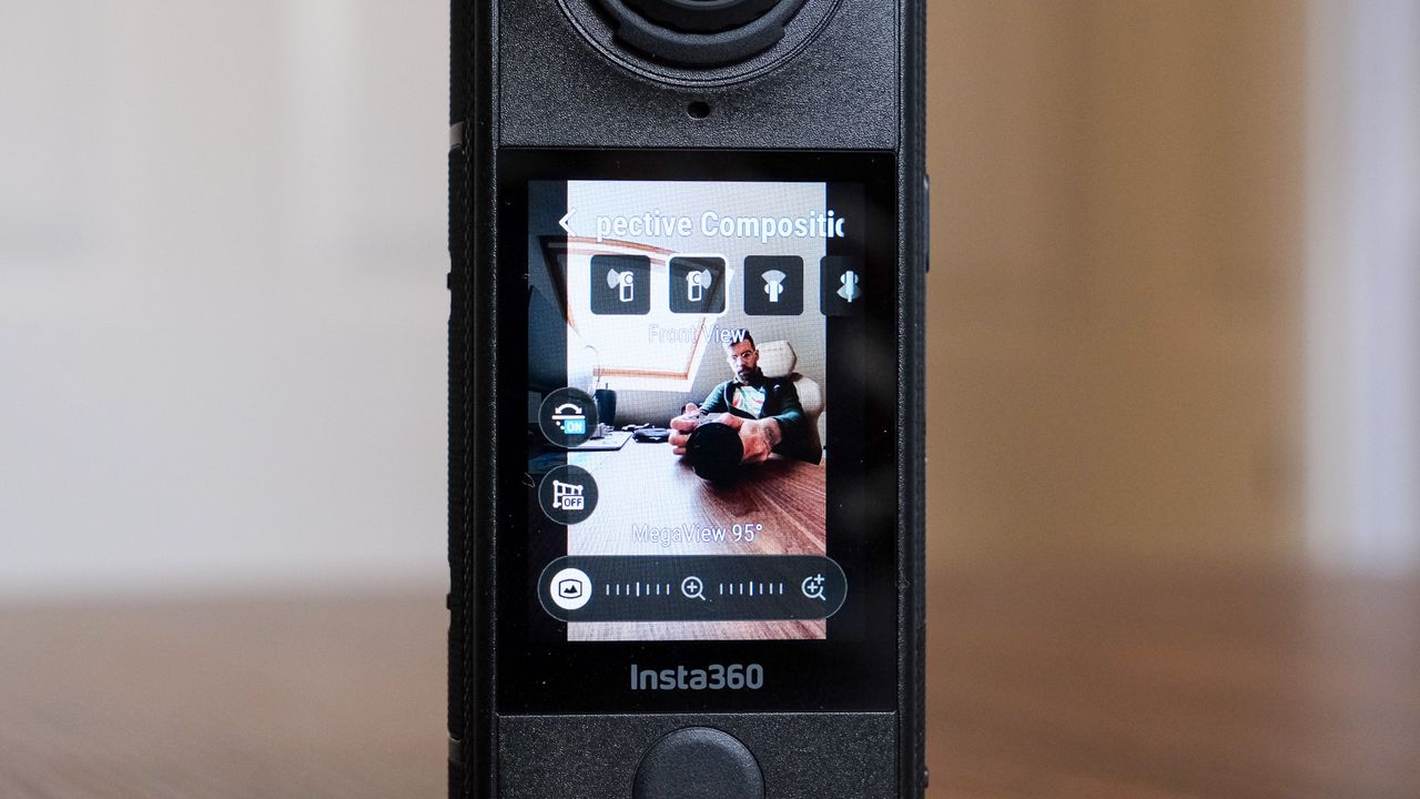 Photo of the Insta360 X4 Air action camera in an office