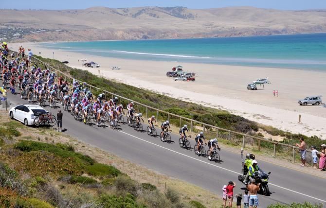 Picture perfect beach for the riders to briefly enjoy