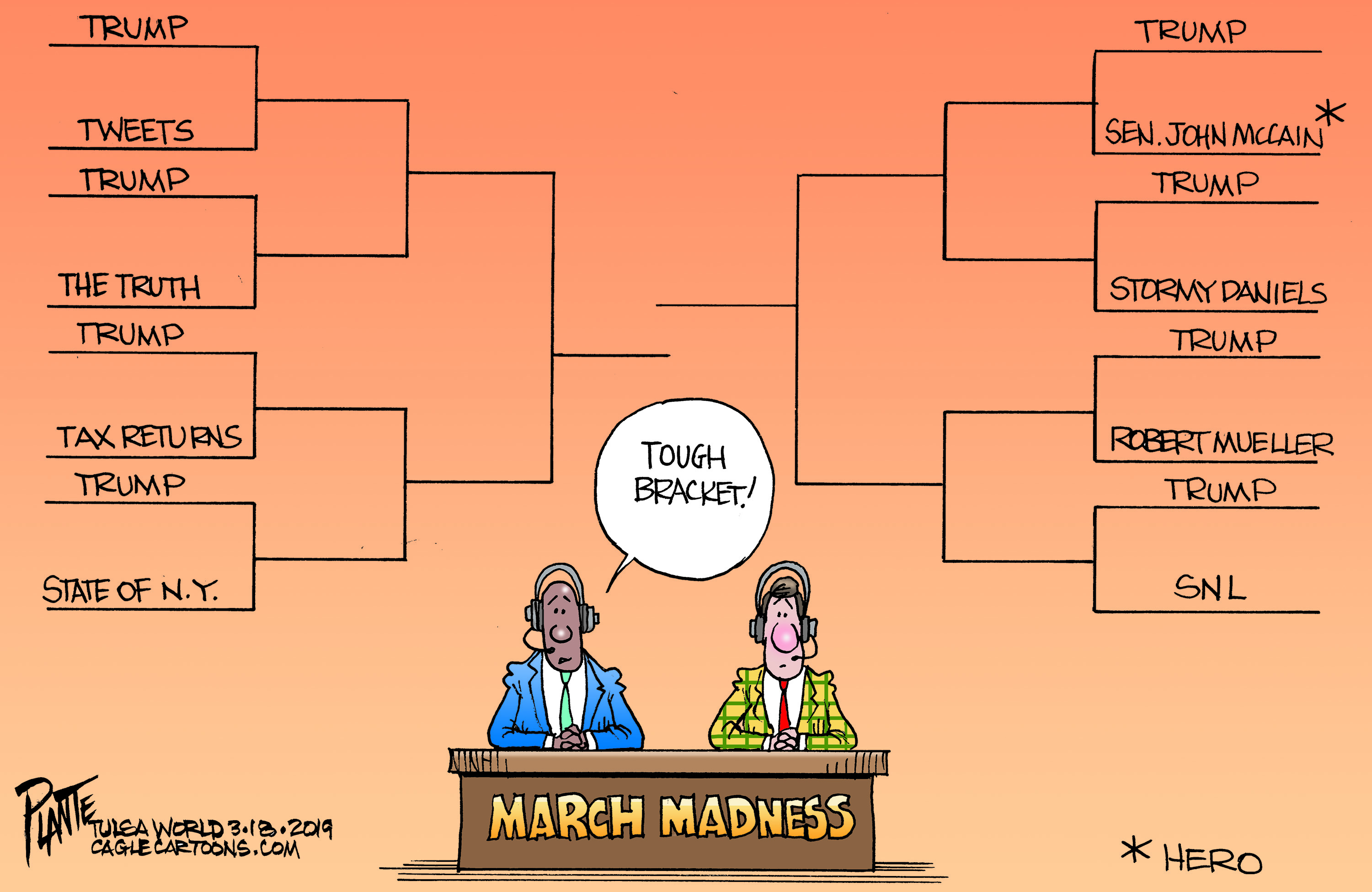 Political Cartoon U.S. Trump Bracket march madness | The Week