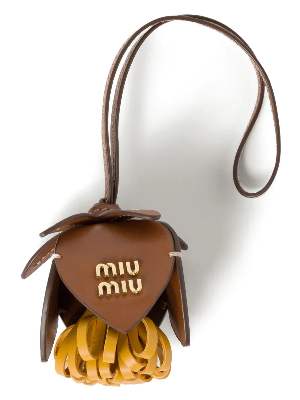 Miu Miu Logo-Lettering Leather Bag Charm | One Size