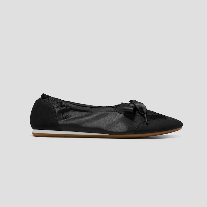 Black satin sneaker