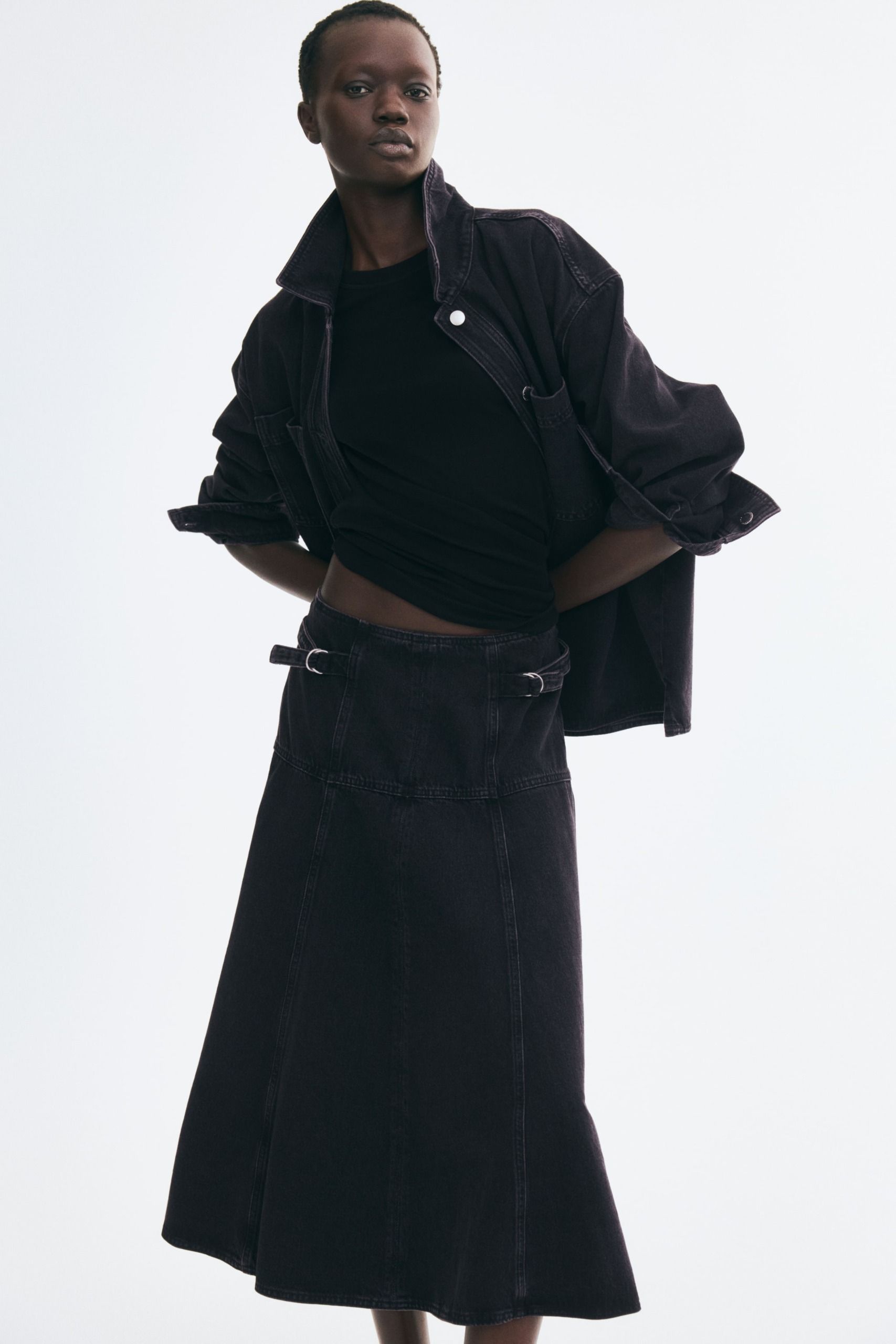 Flared Denim Skirt