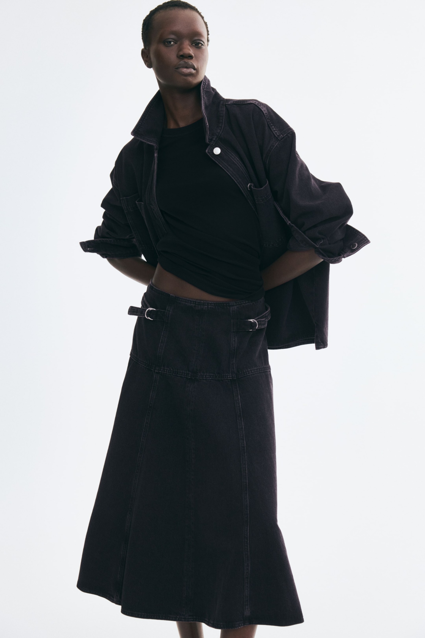 Flared Denim Skirt