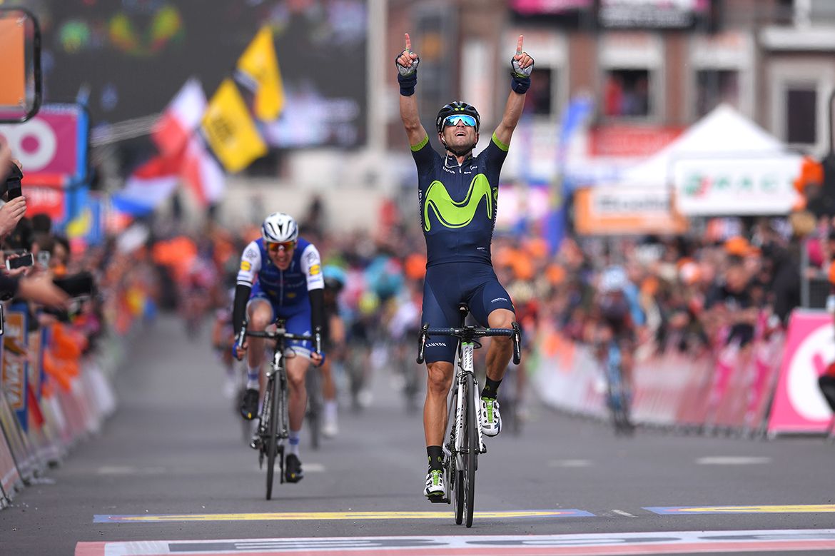 Alejandro Valverde (Movistar) wins the 2017 Li&egrave;ge-Bastogne-Li&egrave;ge