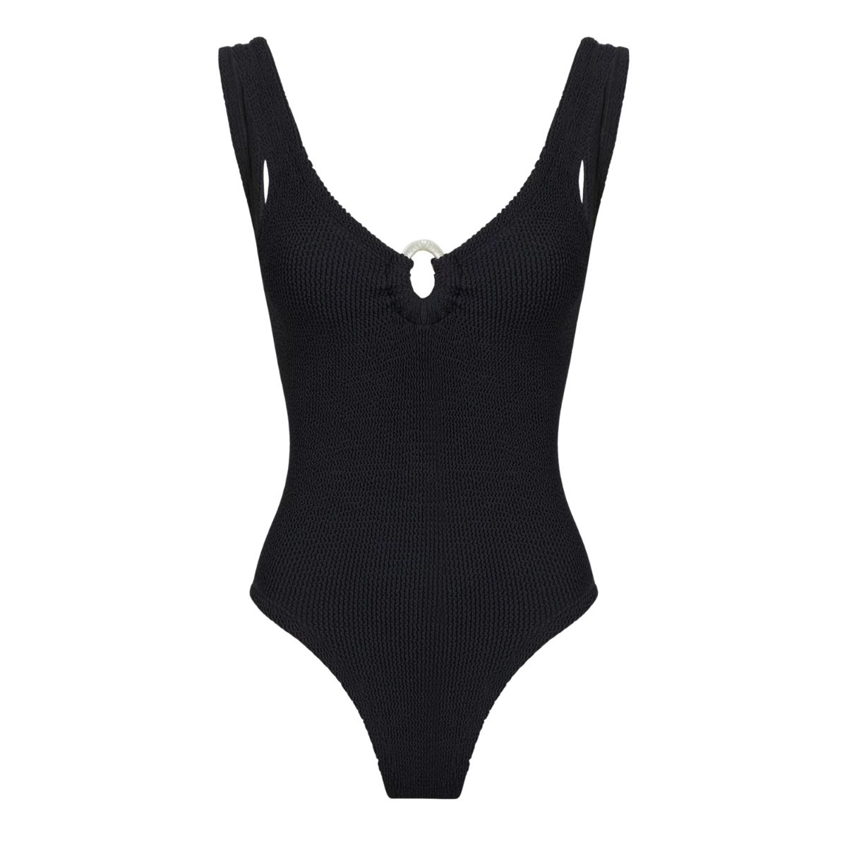 Hunza G Tonya metallic seersucker swimsuit