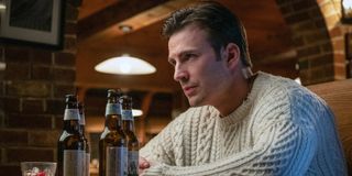 Chris Evans dons his iconic sweater from Knives Out