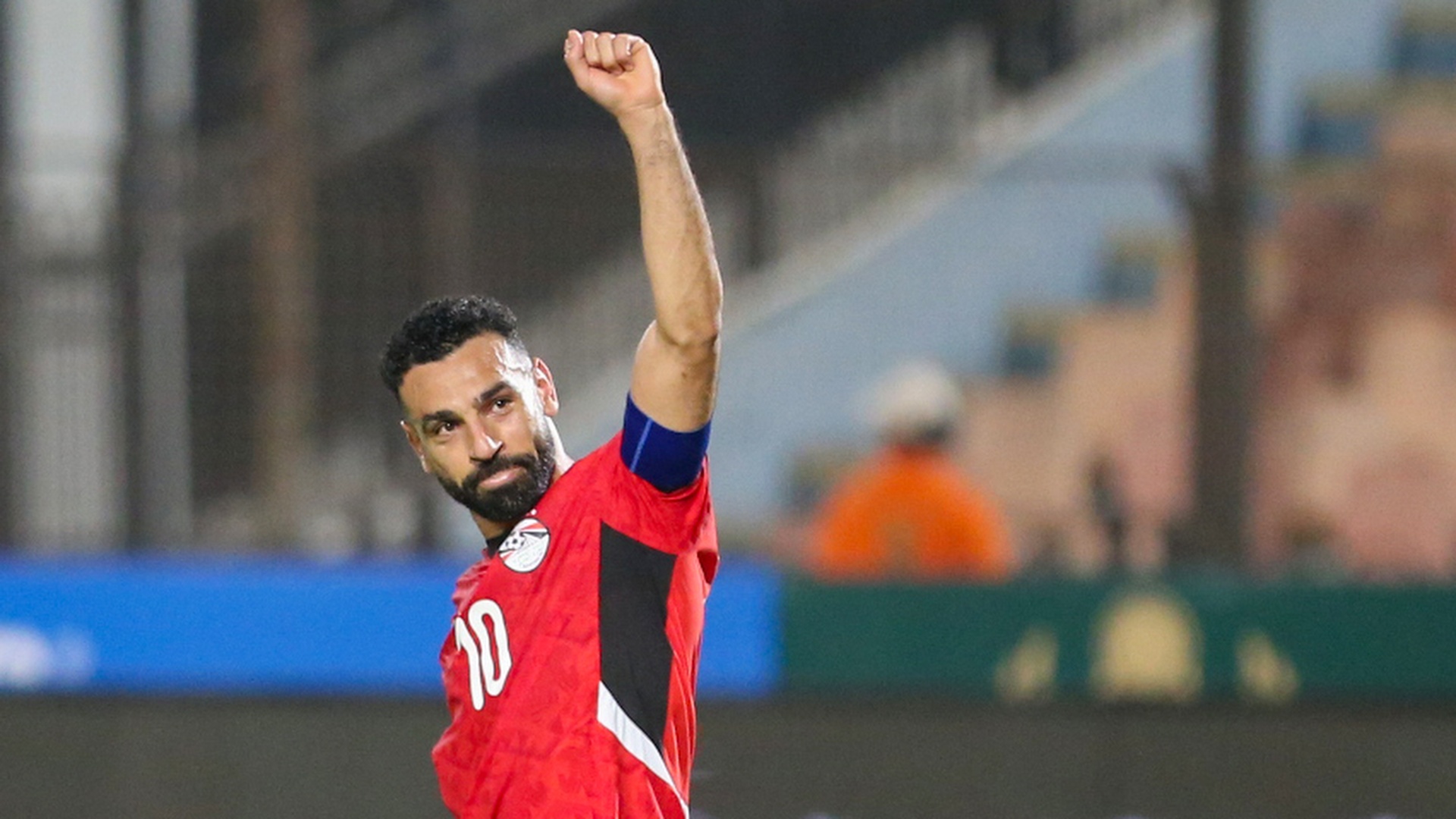 Egypt star Mohamed Salah celebrates scoring a goal