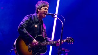 Noel Gallagher of Noel Gallagher's High Flying Birds performs at OVO Arena Wembley on December 14, 2023 in London, England.
