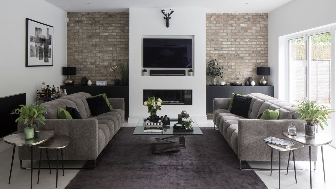 reconfiguring the layout living room neutral grey tv sofas