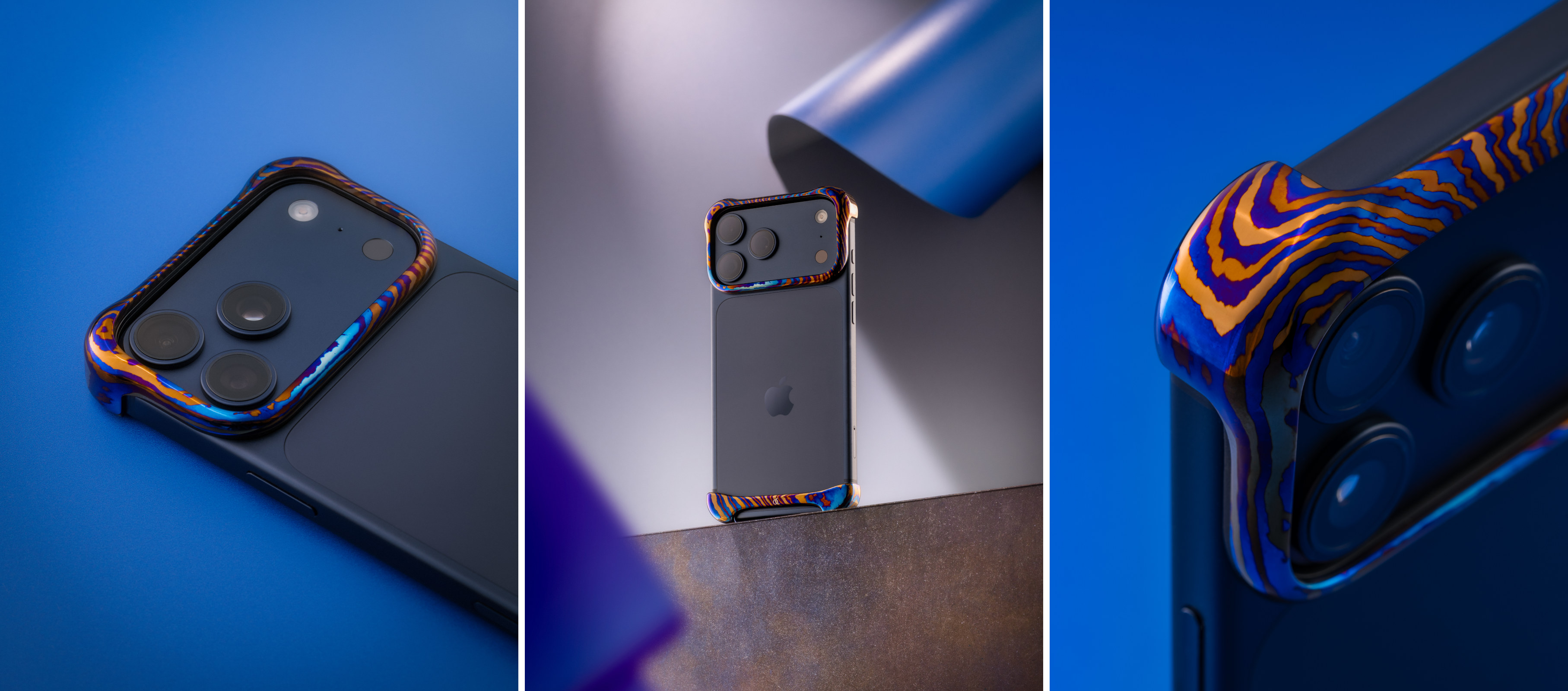 Arc Pulse Titanium Opal Damascus phone case