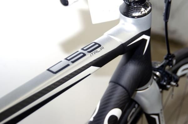 The company says its ribbed top and down tubes have helped stiffen the C59 Italia.