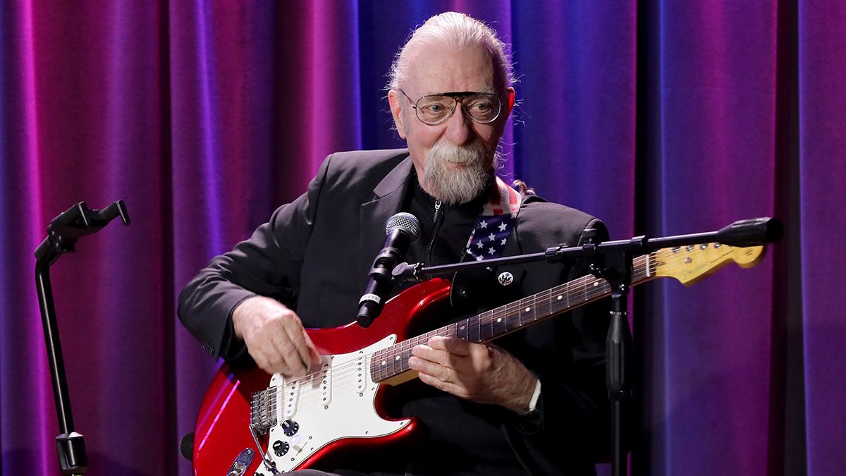 Jeff “Skunk” Baxter performs at Living History Live: Jeff “Skunk” Baxter at The GRAMMY Museum on December 08, 2022 in Los Angeles, California