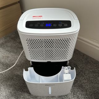 The Pro Breeze 12L Low Energy Dehumidifier with water tank removed