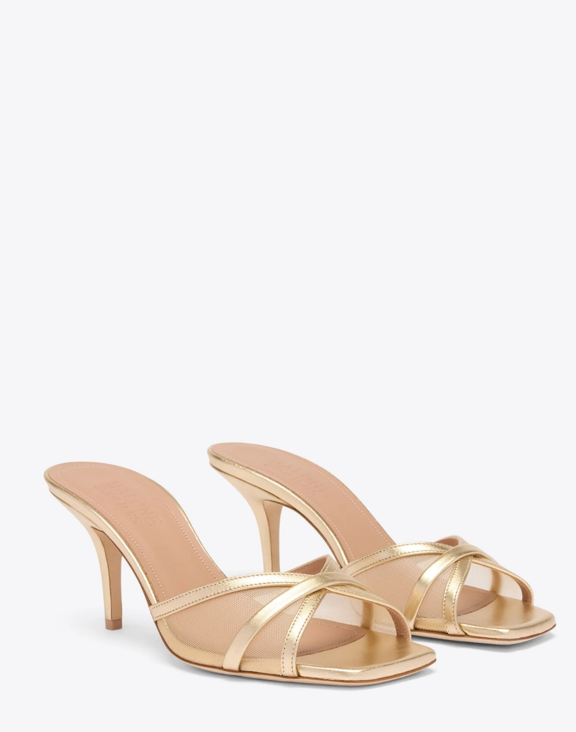 Perla 70 Gold Mesh Heeled Sandals
