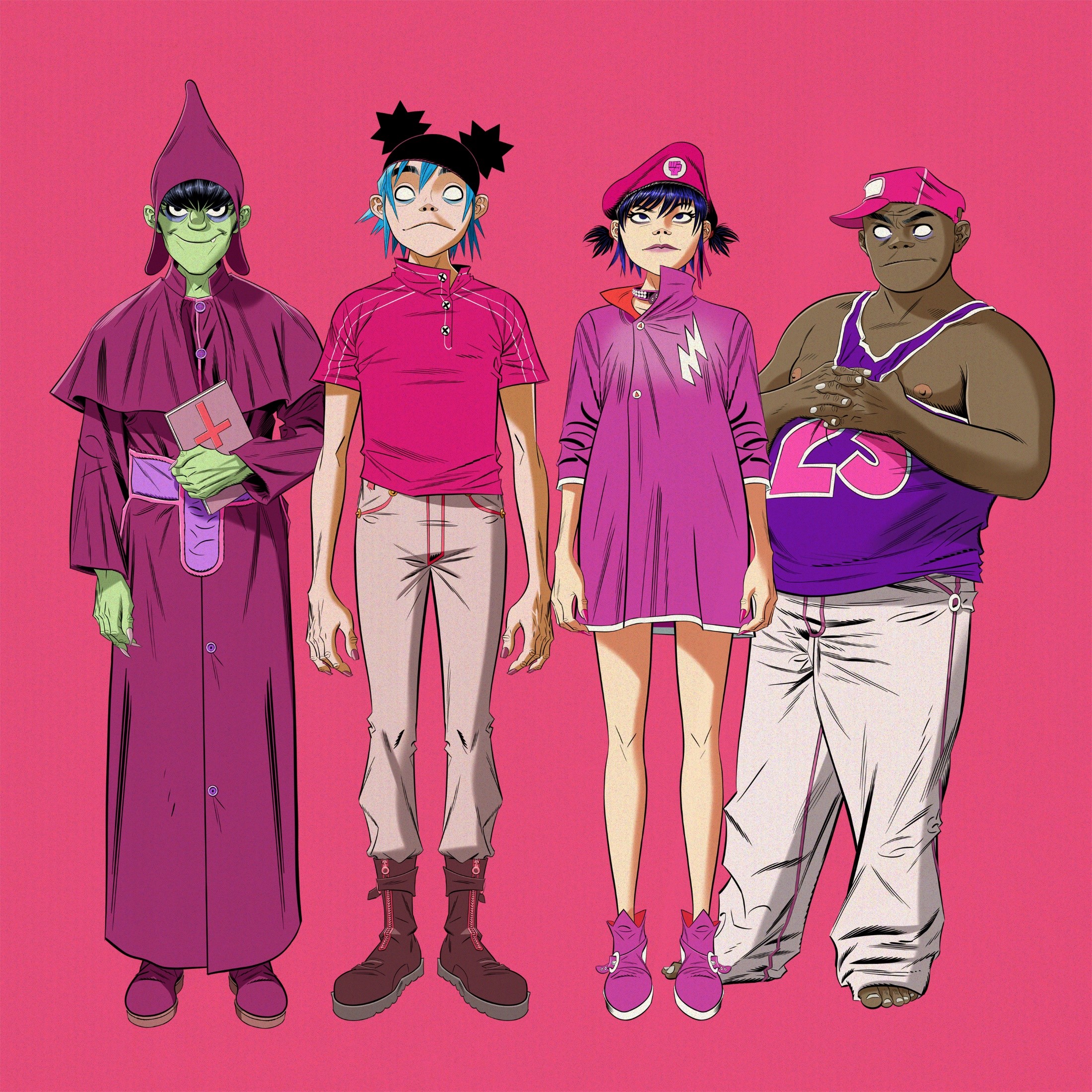 four animated characters