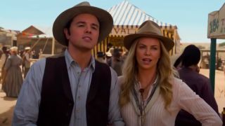 Seth MacFarlane and Charlize Theron in A Million Ways to Die in the West