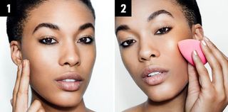 Steps in the blush application