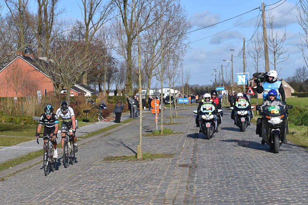 Peter Sagan and Michal Kwiatkowski escaped the lead group with about 30km to go at E3 Harelbeke.