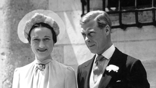 Edward VIII and Wallis Simpson posing at the Castle of Conde on their wedding day. Monts, 3rd June 1937
