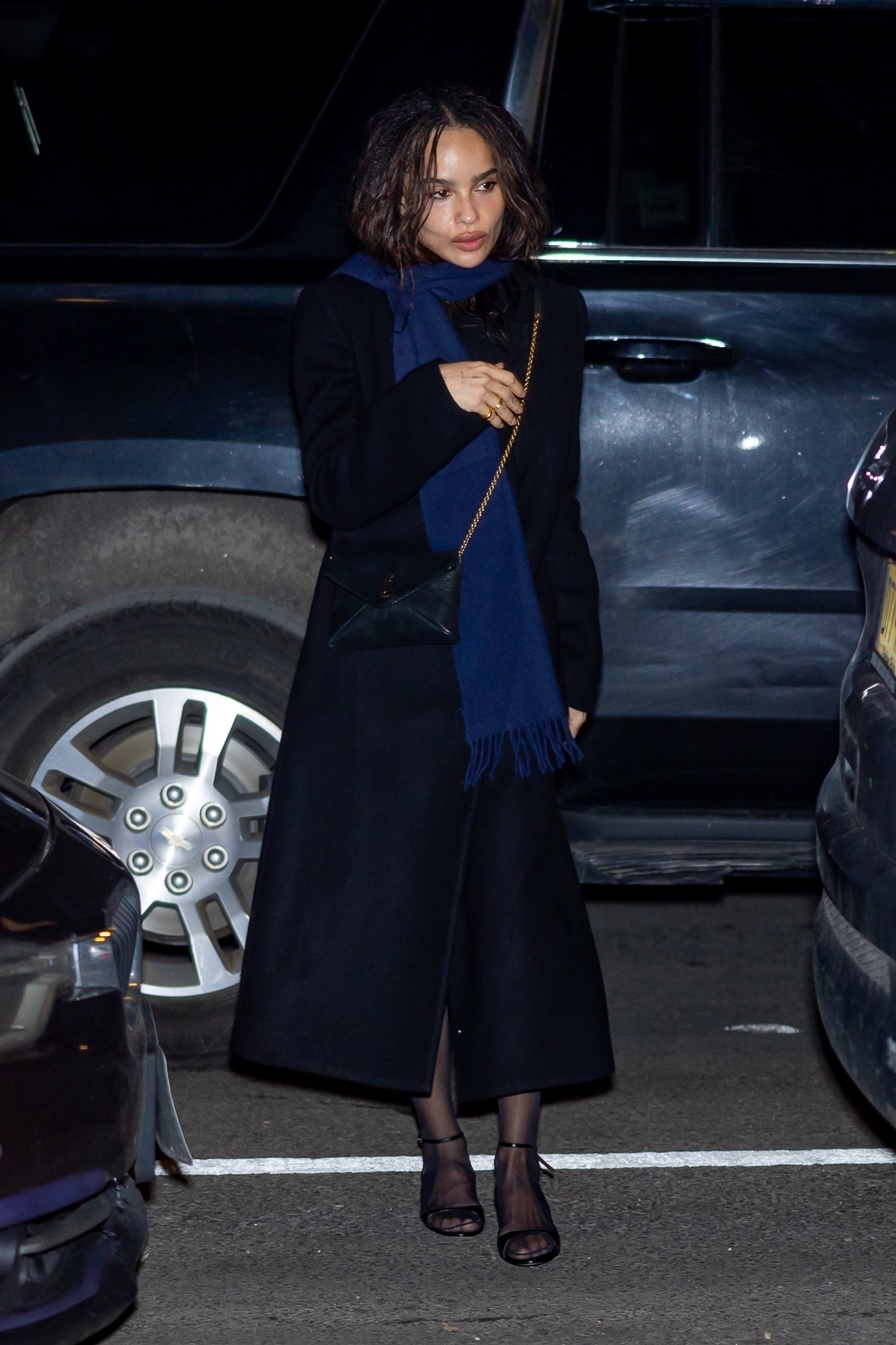 Zo&amp;euml; Kravitz wore the Saint Laurent Cassandre bag