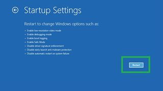 How to boot Windows 11 into safe mode step showing the Restart now button in the Windows 11 startup settings menu