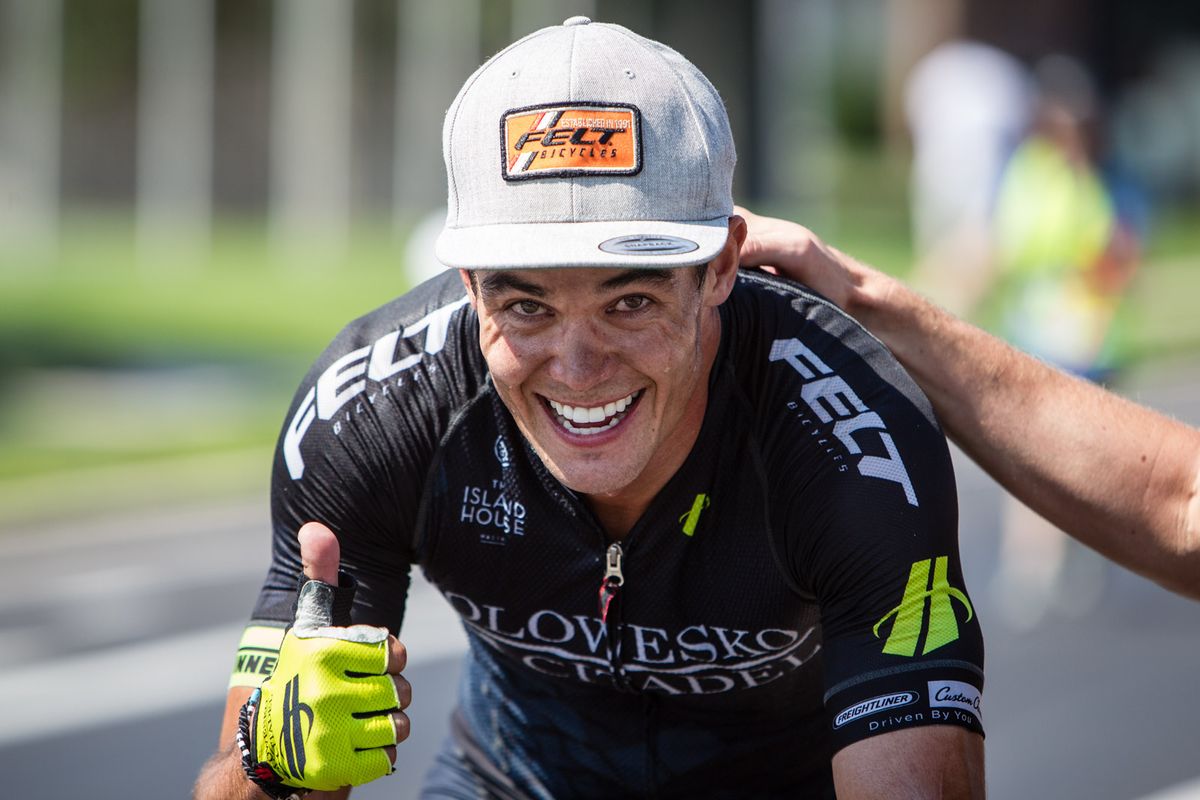 Thumbs up from stage winner Travis McCabe (Holowesko-Citadel)