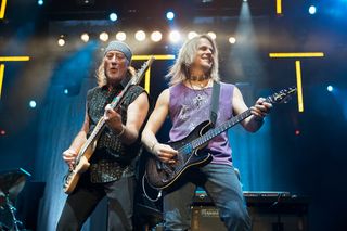 Roger Glover and Steve Morse of Deep Purple perform on November 22, 2009 in Oslo, Norway.