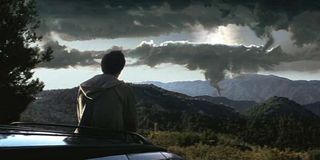 Donnie Darko looks out upon an ominous sky