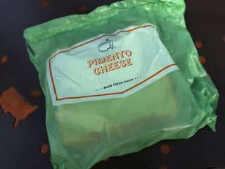 pimento cheese sandwich in masters packaging