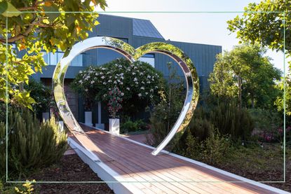 The heart shaped entrance at the front of the Love Island villa