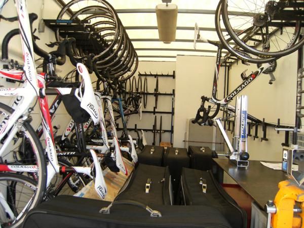 Our team bus full of the new Colnago bikes