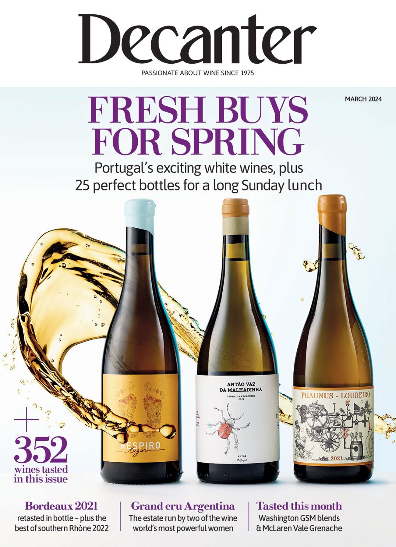 Decanter magazine cover March 2024