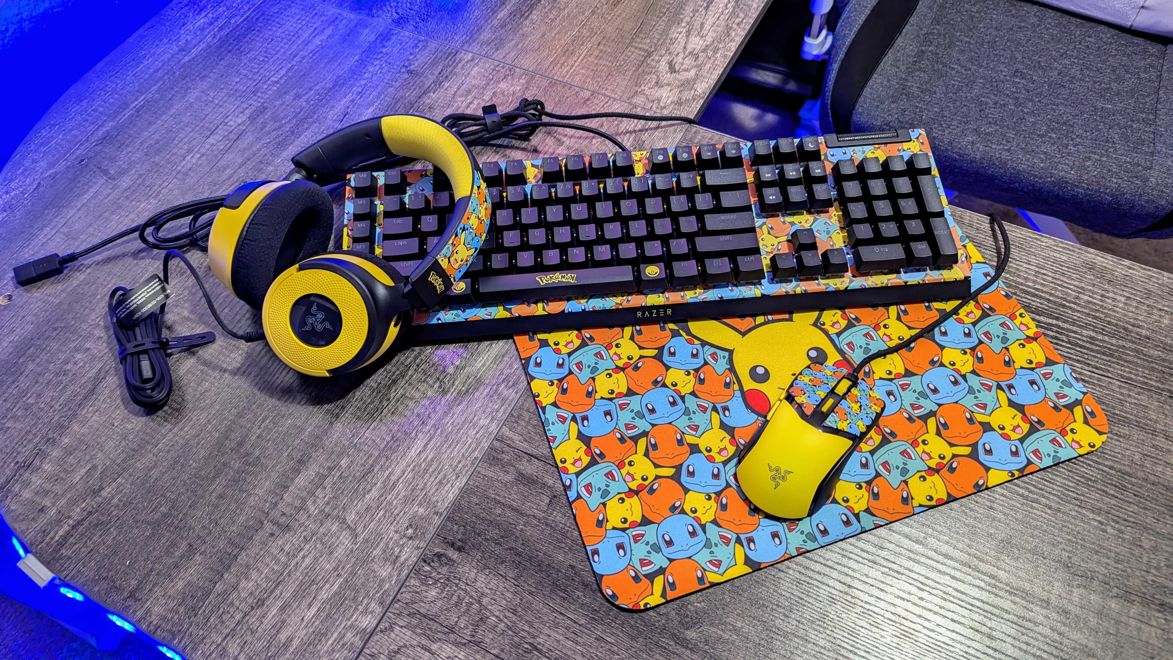 Image of the Razer x Pokémon Collection of PC gaming accessories.