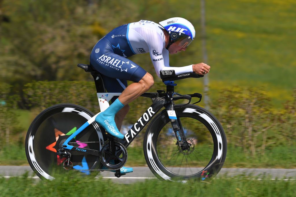 ORON SWITZERLAND APRIL 27 Michael Woods of Canada and Team Israel StartUp Nation during the 74th Tour De Romandie 2021 Prologue a 405km Individual Time Trial stage from Oron to Oron 700m ITT TDR2021 TDRnonstop UCIworldtour on April 27 2021 in Oron Switzerland Photo by Luc ClaessenGetty Images