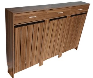 wooden radiator cover with three drawers