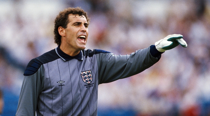 Peter Shilton in action for England against Portugal at the 1986 World Cup.