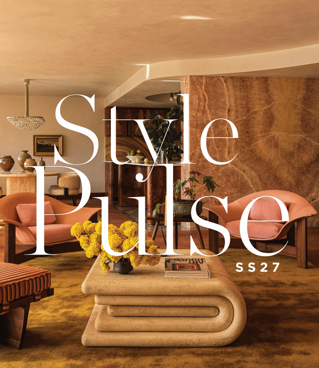 a revolving gif of interiors images, with style pulse ss27 written on top