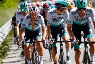 Team BoraHansgrohe rider Slovakias Peter Sagan L rides during the tenth stage of the Giro dItalia 2021 cycling race 139 km between lAquila and Foligno on May 17 2021 Photo by Luca Bettini AFP Photo by LUCA BETTINIAFP via Getty Images
