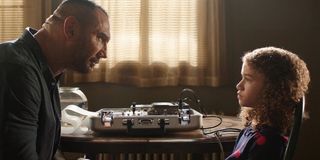 Dave Bautista and Chloe Coleman in My Spy