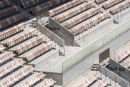 close up of Pacaembu stadium seating