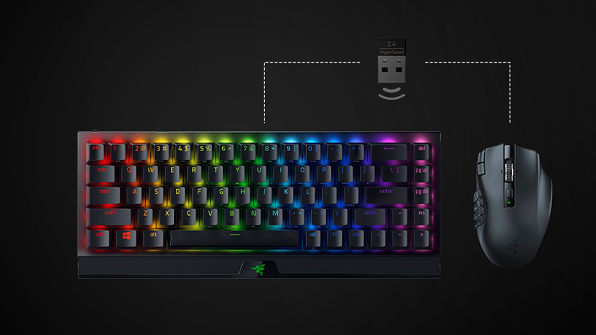 Promotional screenshot of the Razer Naga V2 Hyperspeed being compatible with Razer products