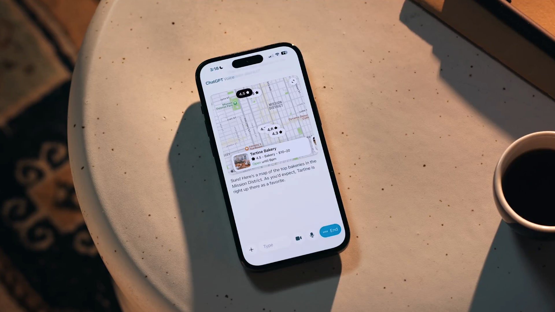 ChatGPT&#039;s voice mode running on an iPhone.