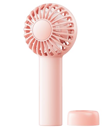 Sweetfull Mini Portable Fan - Rechargeable Handheld Fan, 3 Speeds Personal Small Hand Gifts for Travel Essentials, Lash, Makeup, Eyelash, Kids, Girls, Women - Usb, Cute Design Pink