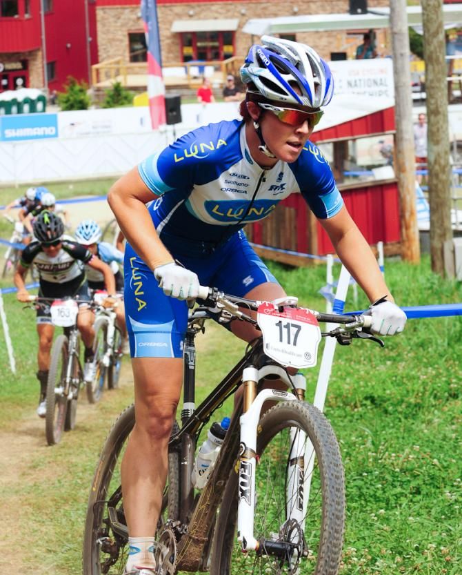 Teal Stetson-Lee (Luna Pro Team) riding fifth wheel on one of the climbs